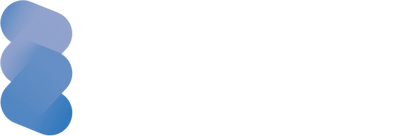 Logo von BaSyx Enterprise. Weiße Schrift auf transparentem Hintergrund und drei blaue Layer angelehnt an das RAMI 4.0.